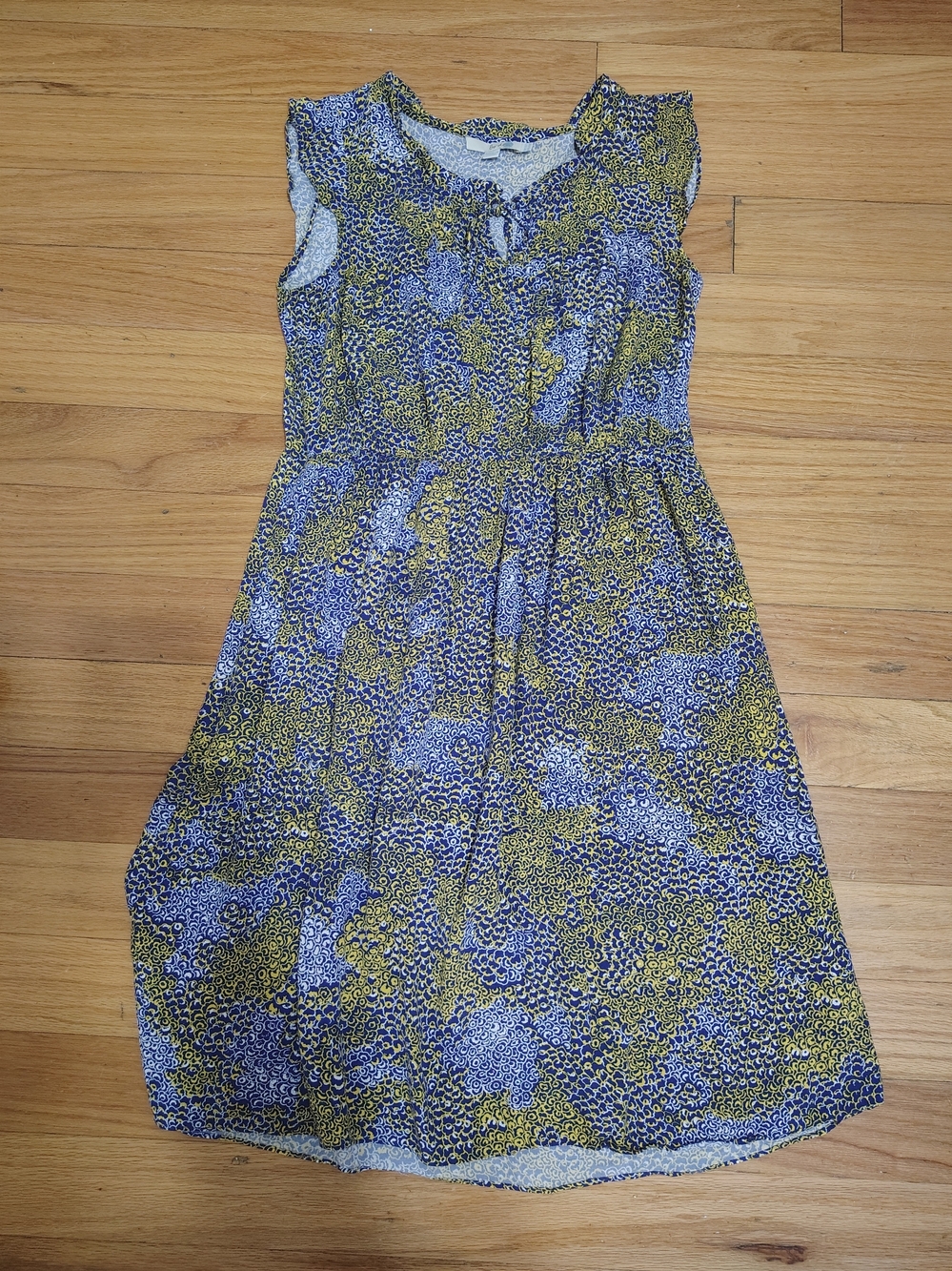 Boden Blue and Yellow Floral Midi Dress